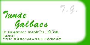 tunde galbacs business card